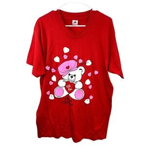 Vintage 90s‎ Single Stitch Valentines Bear Heart Love From Oregon Shirt Size L